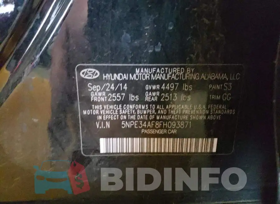 5NPE34AF8FH093871 Photo# 12