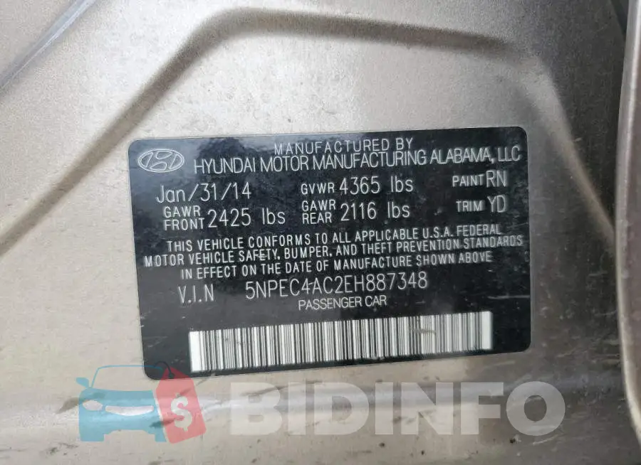 5NPEC4AC2EH887348 Photo# 12