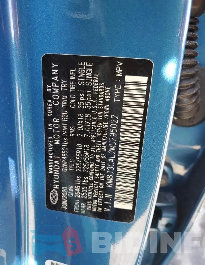 KM8J3CAL2MU295022 Photo# 12