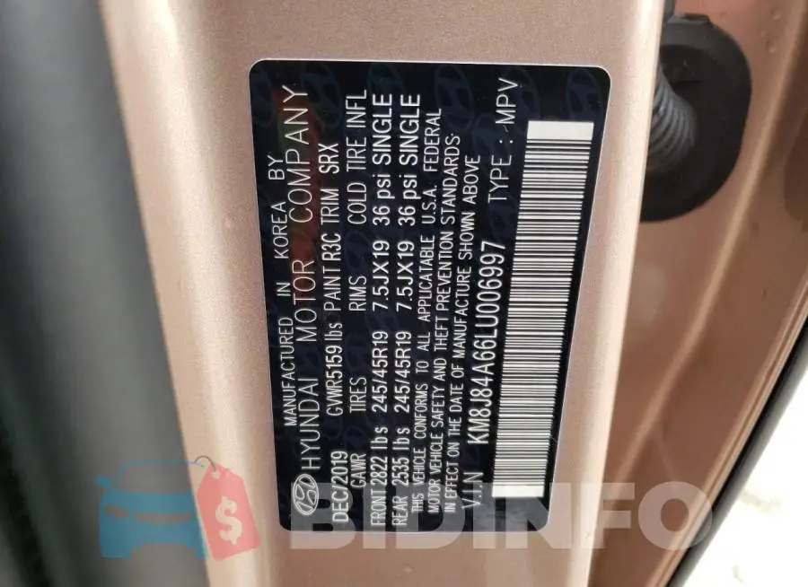 KM8J84A66LU006997 Photo# 13