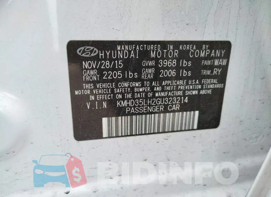 KMHD35LH2GU323214 Photo# 13