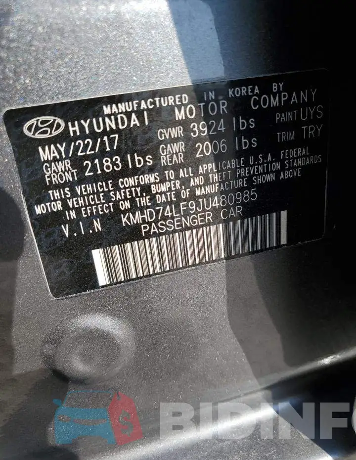 KMHD74LF9JU480985 Photo# 13
