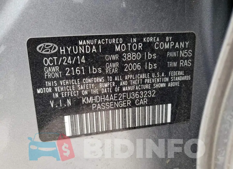 KMHDH4AE2FU363232 Photo# 12
