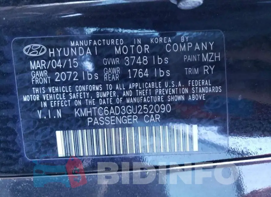 KMHTC6AD3GU252090 Photo# 12