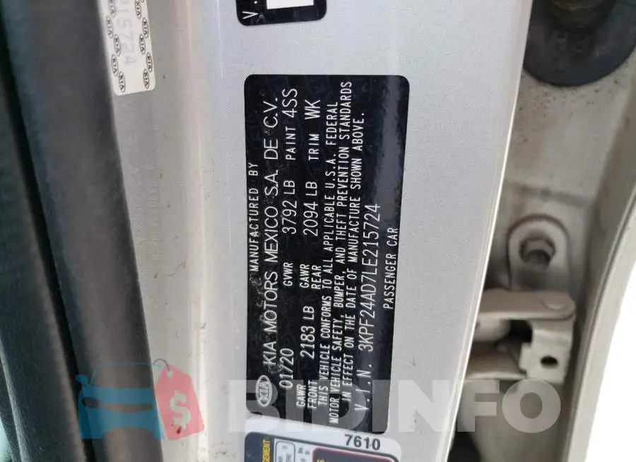 3KPF24AD7LE215724 Photo# 12