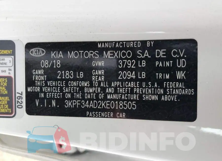 3KPF34AD2KE018505 Photo# 12