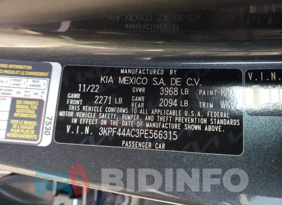 3KPF44AC3PE566315 Photo# 13