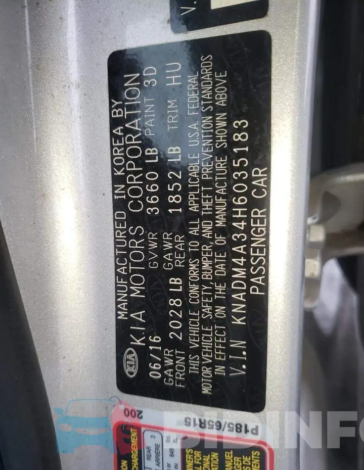 KNADM4A34H6035183 Photo# 12