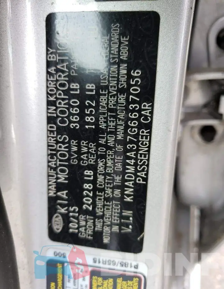 KNADM4A37G6637056 Photo# 12