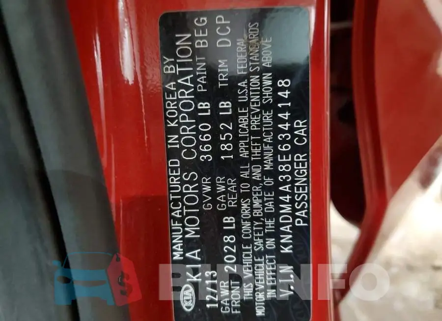 KNADM4A38E6344148 Photo# 13