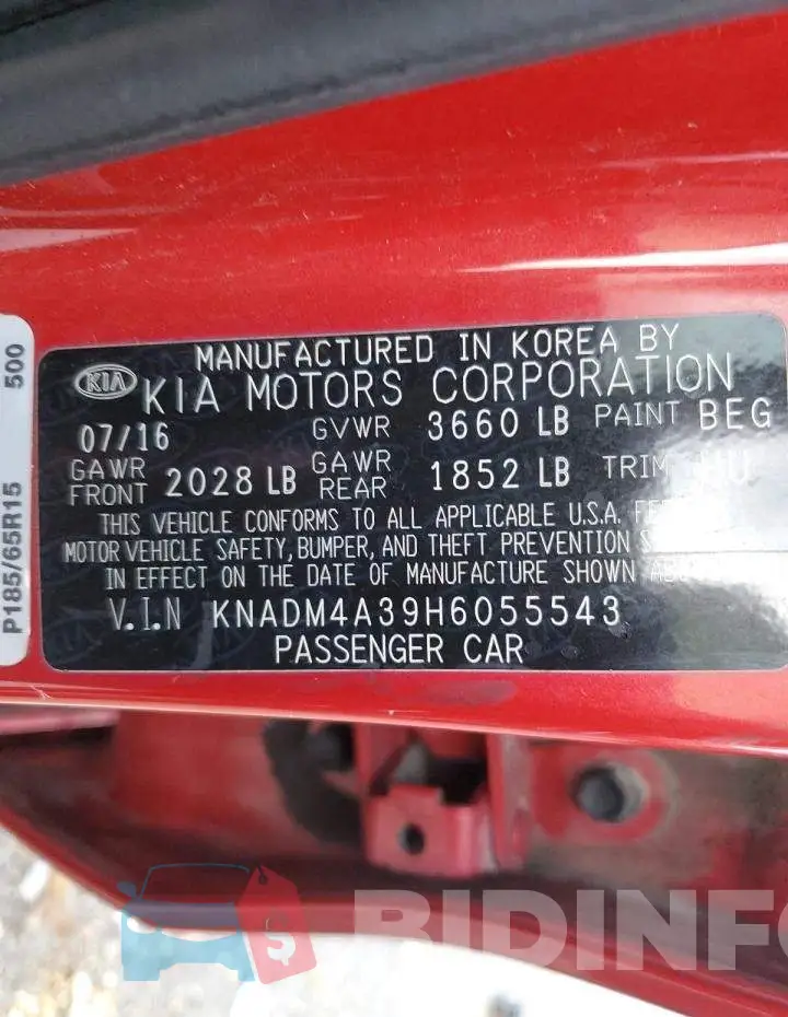 KNADM4A39H6055543 Photo# 12