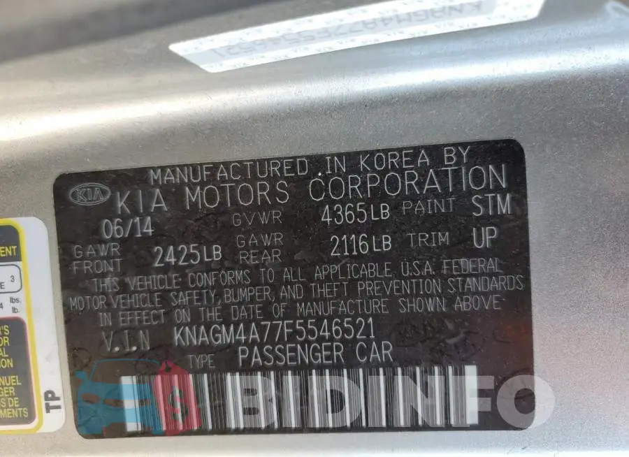 KNAGM4A77F5546521 Photo# 12