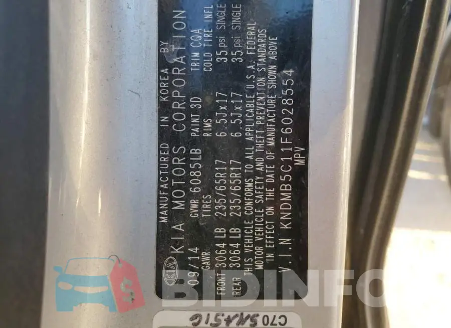 KNDMB5C11F6028554 Photo# 13
