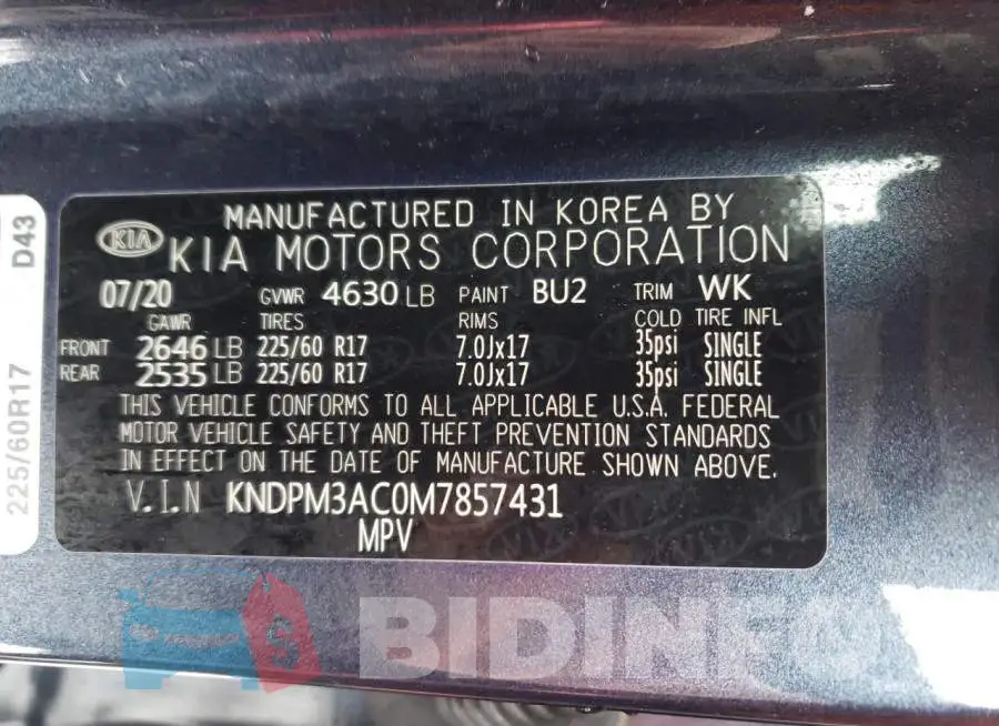 KNDPM3AC0M7857431 Photo# 13