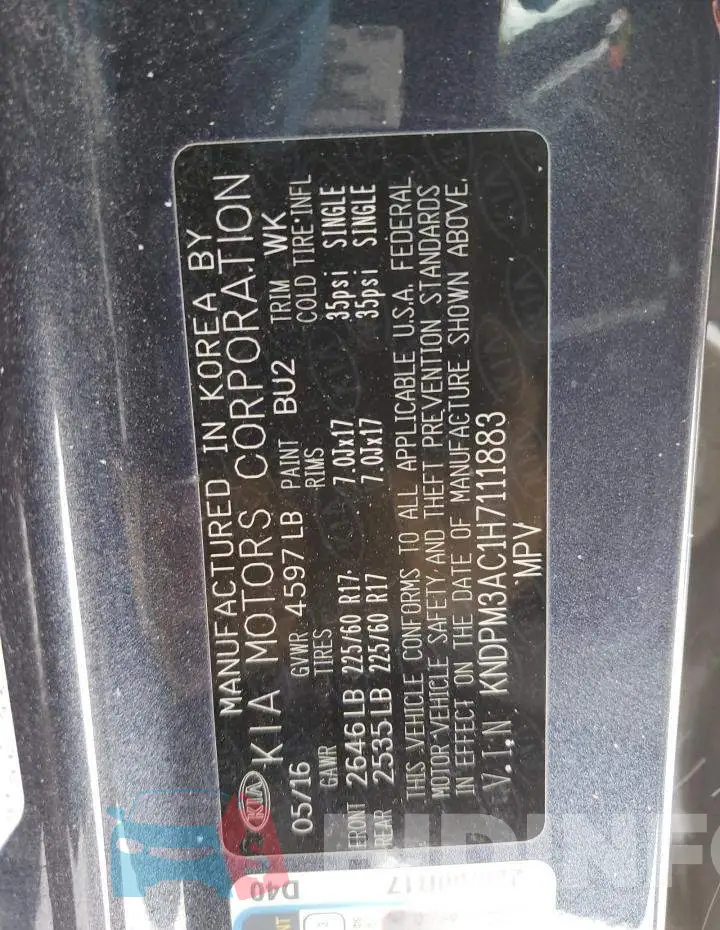 KNDPM3AC1H7111883 Photo# 13