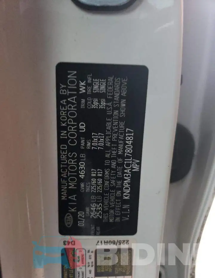 KNDPM3AC1L7804817 Photo# 13