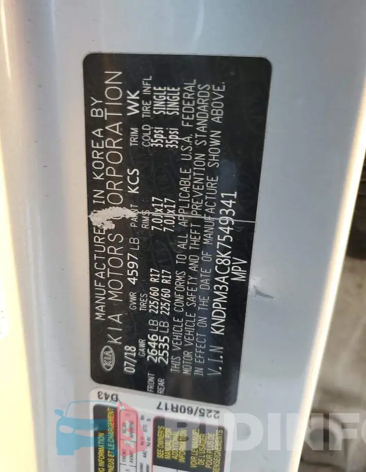 KNDPM3AC8K7549341 Photo# 13