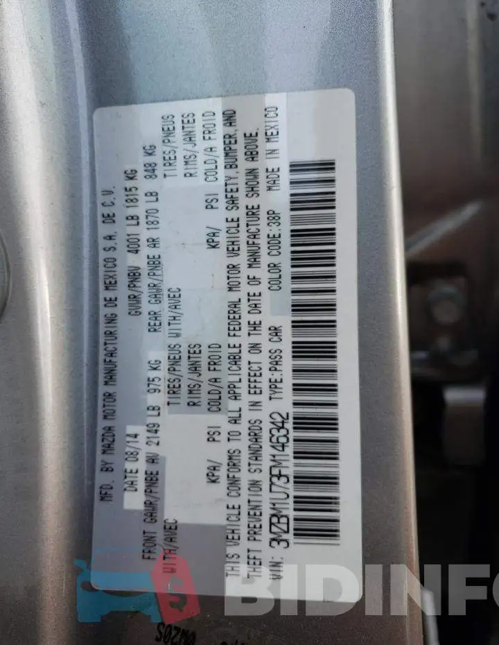 3MZBM1U73FM146342 Photo# 12