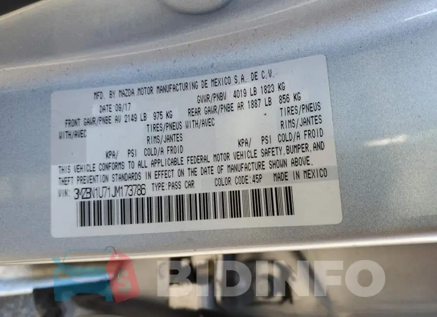 3MZBN1U71JM173786 Photo# 12