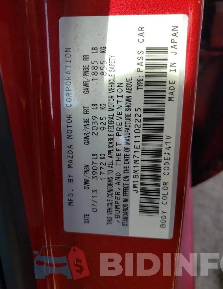 JM1BM1M71E1102225 Photo# 12