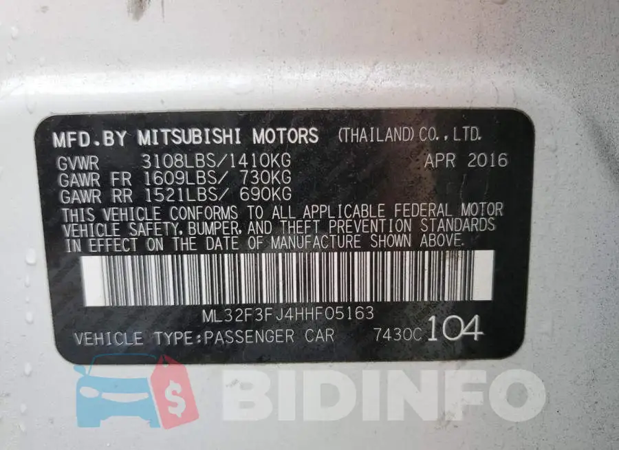 ML32F3FJ4HHF05163 Photo# 13