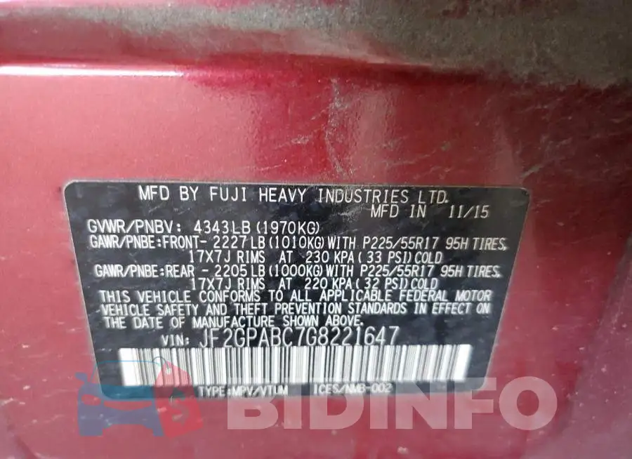 JF2GPABC7G8221647 Photo# 12