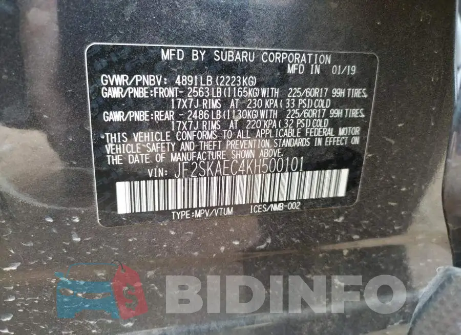 JF2SKAEC4KH500101 Photo# 12
