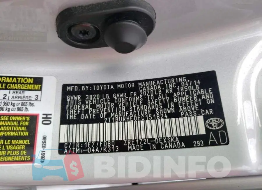 2T1BURHE0EC151824 Photo# 10