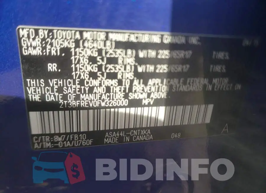 2T3BFREV0FW326000 Photo# 10