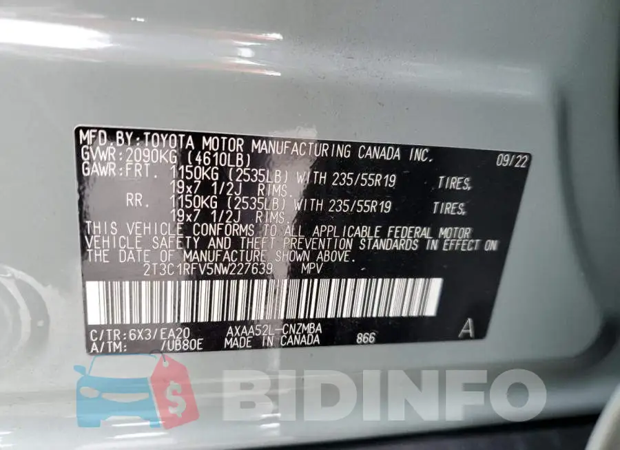 2T3C1RFV5NW227639 Photo# 13