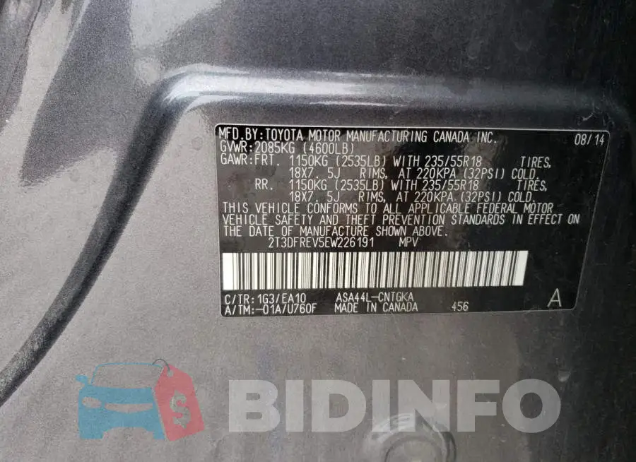 2T3DFREV5EW226191 Photo# 13