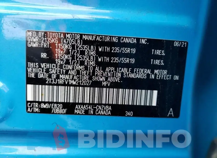 2T3J1RFV1MW212027 Photo# 13