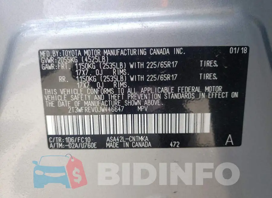 2T3WFREV0JW446647 Photo# 12