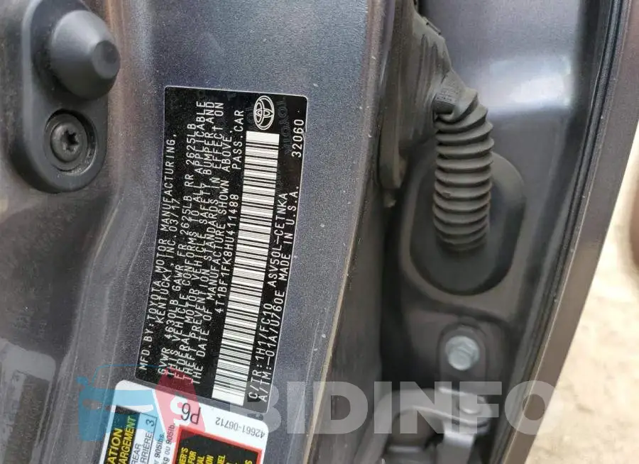 4T1BF1FK8HU411488 Photo# 10
