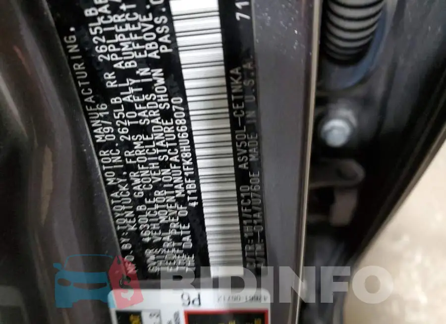 4T1BF1FK8HU668070 Photo# 13