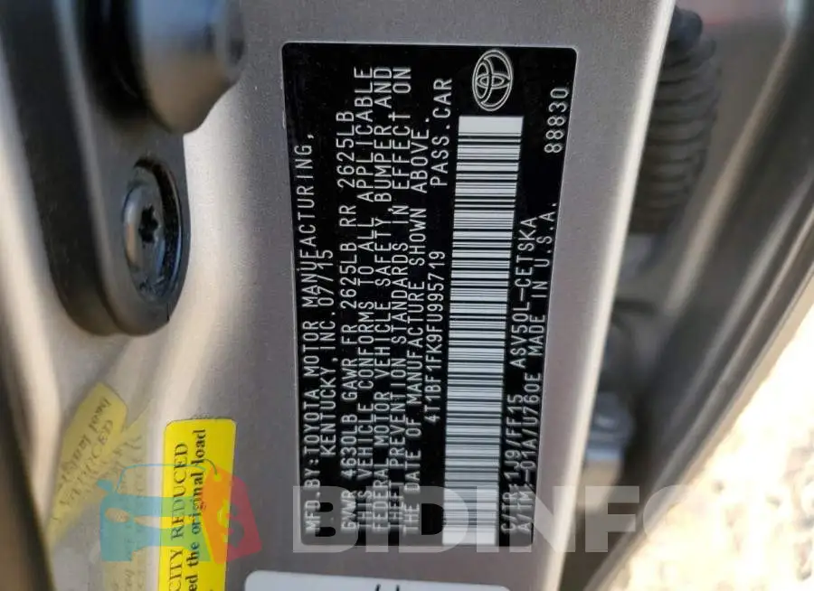 4T1BF1FK9FU995719 Photo# 13