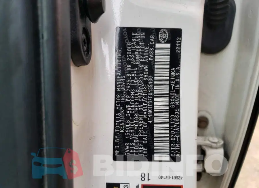 4T1BK1EB7FU155130 Photo# 12