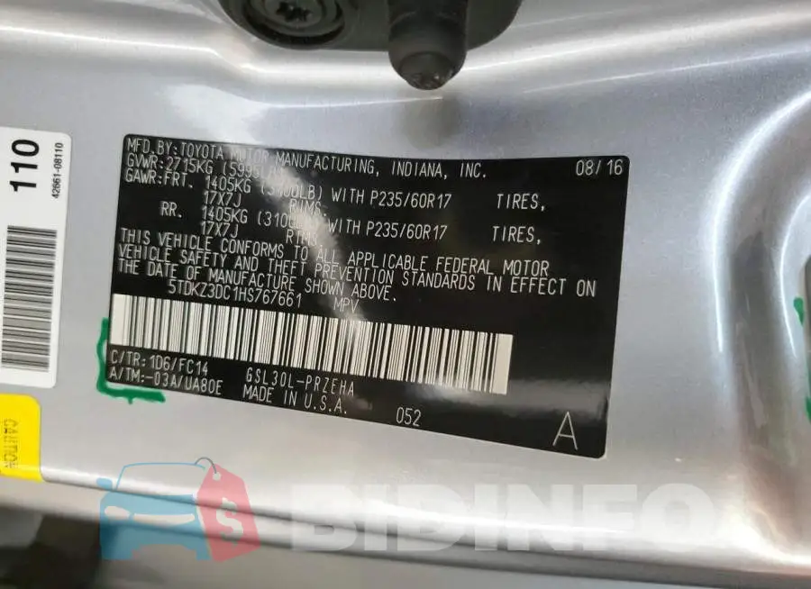 5TDKZ3DC1HS767661 Photo# 13