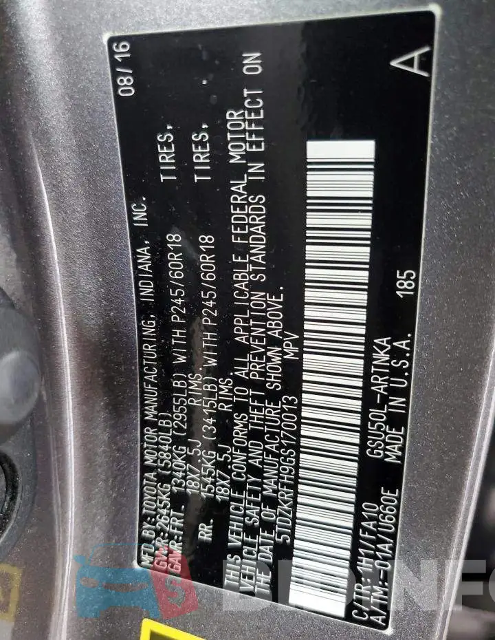 5TDZKRFH9GS170013 Photo# 13