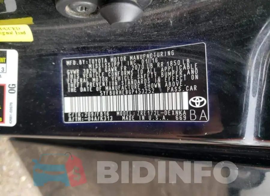 5YFBURHE8GP453252 Photo# 13