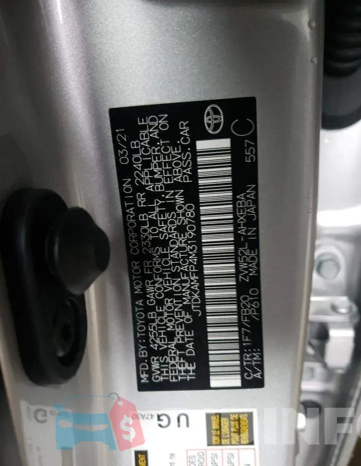 JTDKAMFP4M3190780 Photo# 12