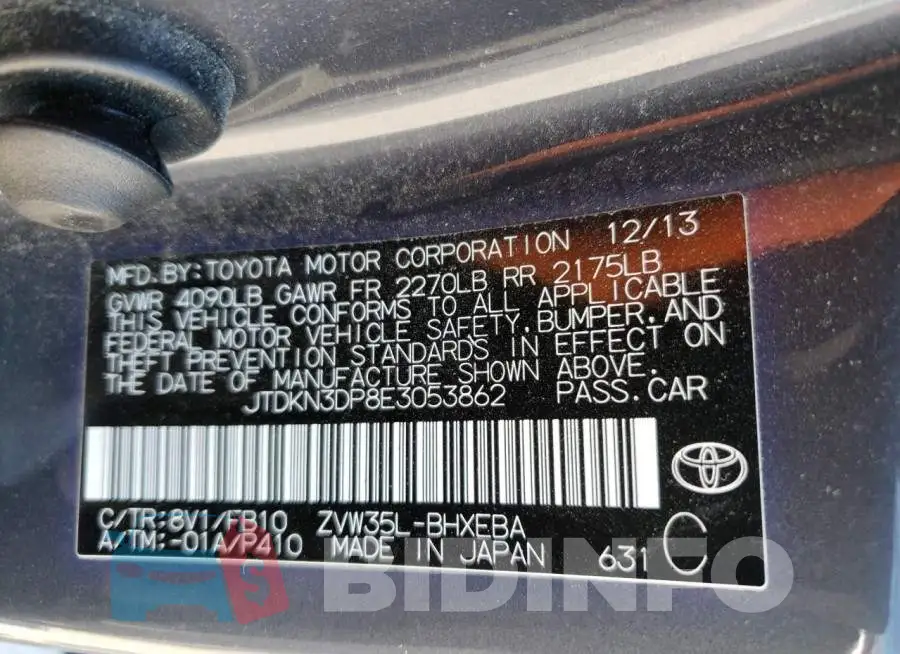 JTDKN3DP8E3053862 Photo# 13