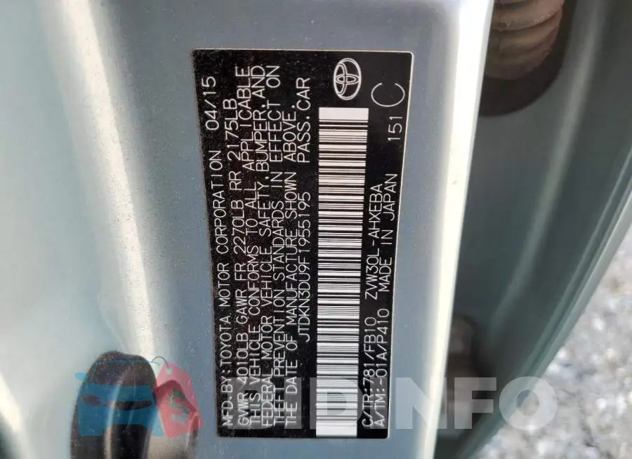JTDKN3DU9F1955195 Photo# 12