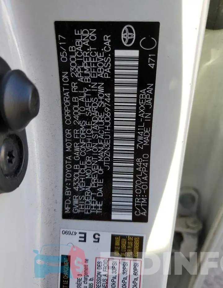 JTDZN3EU1HJ069744 Photo# 12