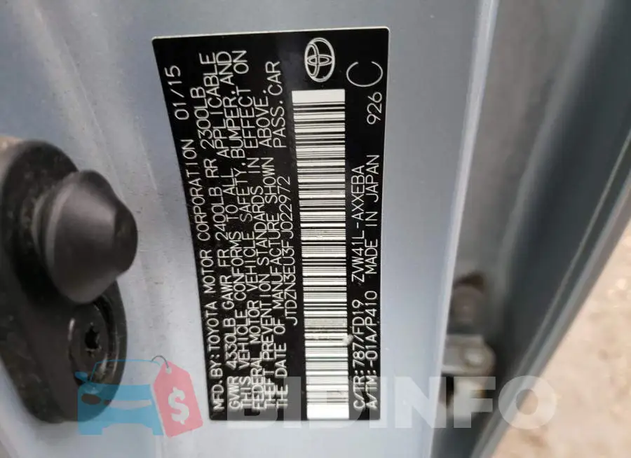 JTDZN3EU3FJ022972 Photo# 13