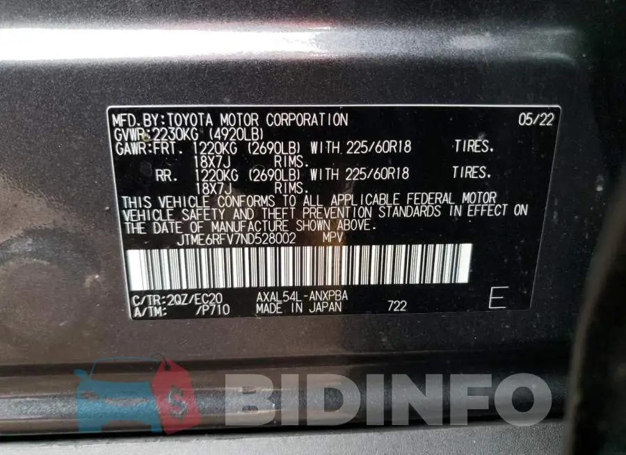 JTME6RFV7ND528002 Photo# 13