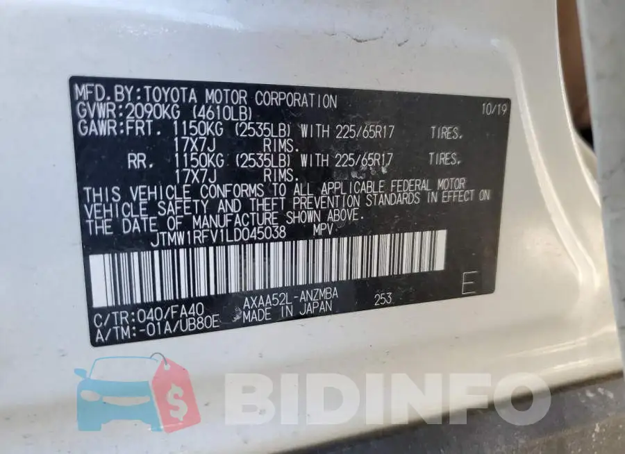 JTMW1RFV1LD045038 Photo# 12