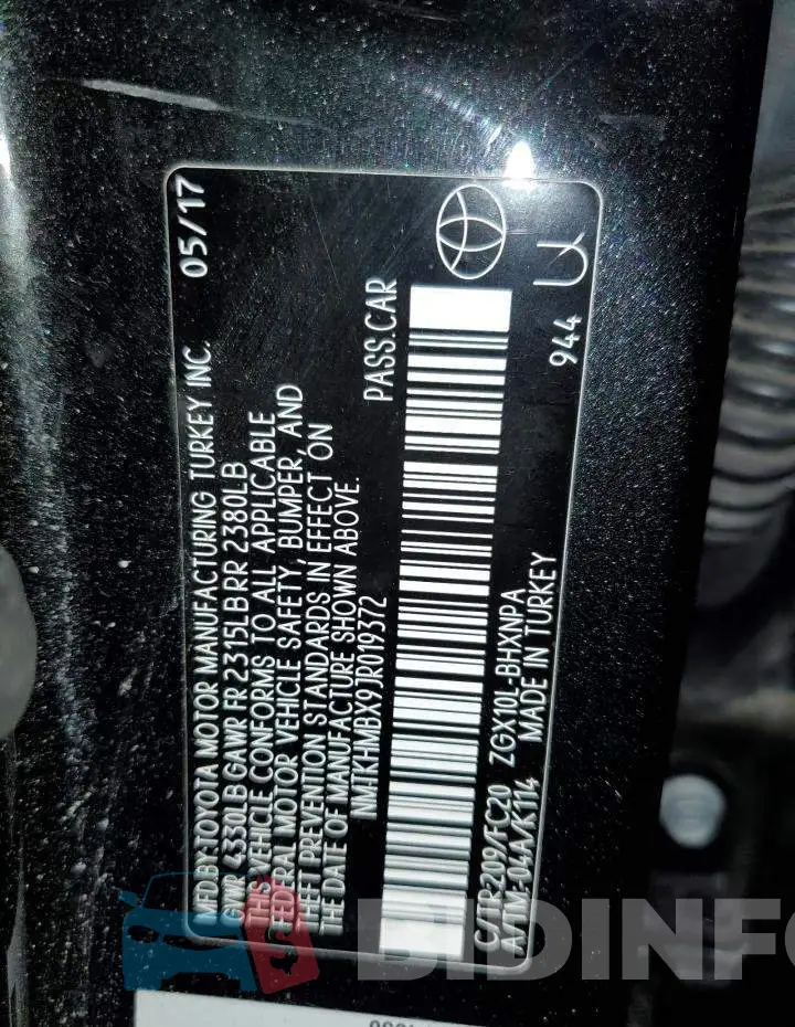 NMTKHMBX9JR019372 Photo# 14