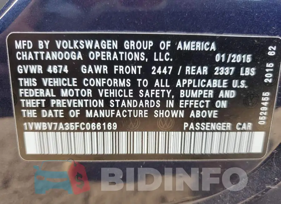 1VWBV7A35FC066169 Photo# 12