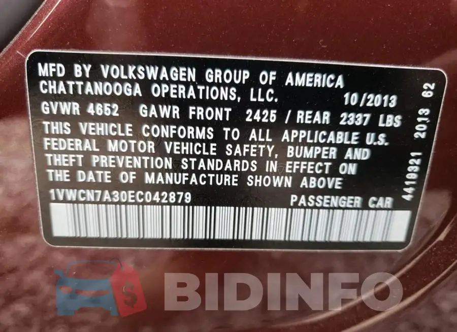 1VWCN7A30EC042879 Photo# 12
